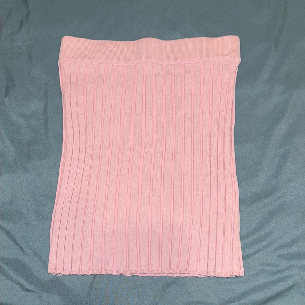 Pink Ribbed Women's Skirt